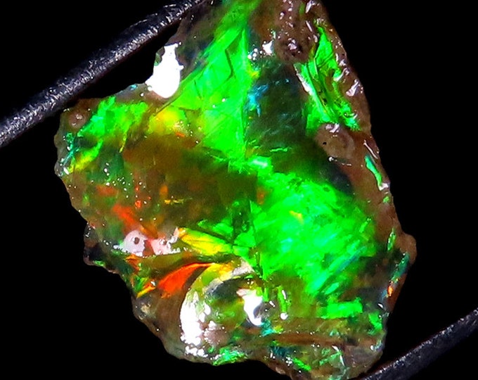 Supreme Top Grade Quality 100% Natural Welo Fire Ethiopian Opal Fancy Rough Loose Gemstone For Making Jewelry 11X13X05 MM 03.10 Cts.