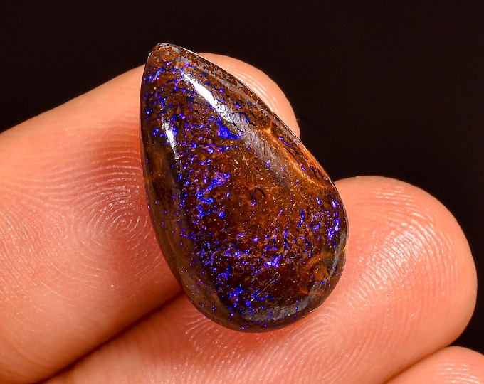 Superb Top Grade Quality 100% Natural Boulder Opal Pear Shape Cabochon Loose Gemstone For Making Jewelry 18X10X5 MM 08.00 Cts. KR62-8