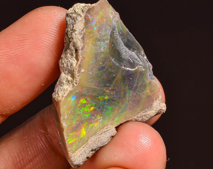 Wonderful Top Grade Quality 100% Natural Welo Fire Ethiopian Opal Fancy Rough Loose Gemstone For Making Jewelry 31X24X9 MM 24.50 Cts KR57-39