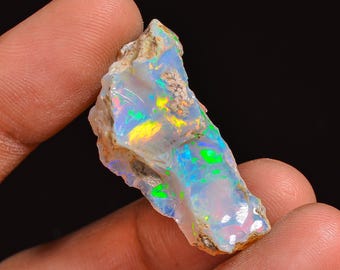 Welo Fire Ethiopian Opal Rough Gemstone: Jewelry Making (30X14X11 MM, 20 Cts.)