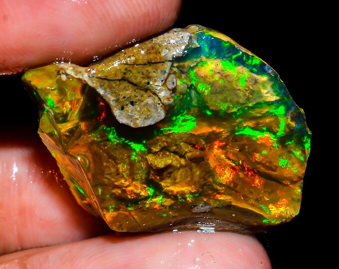 Opal Rough Gemstone, Natural Crystal Opal Rough,Welo Fire Crystal Opal, Flashy Fire Specimens Ethiopian Opal Raw, Oil Opal Rough, 35.00 Cts.