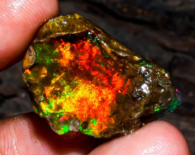 Opal Rough Gemstone, Natural Crystal Opal Rough,Welo Fire Crystal Opal, Flashy Fire Specimens Ethiopian Opal Raw, Oil Opal Rough, 16.50 Cts.