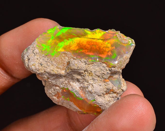 Classic Top Grade Quality 100% Natural Welo Fire Ethiopian Opal Fancy Rough Loose Gemstone For Making Jewelry 31X25X17 MM 47.50 Cts. KR63-5