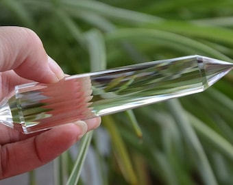 Himalayan Quartz Vogel Wand: Hand Cut 24 Sided Crystal Point, 4.56 Inch