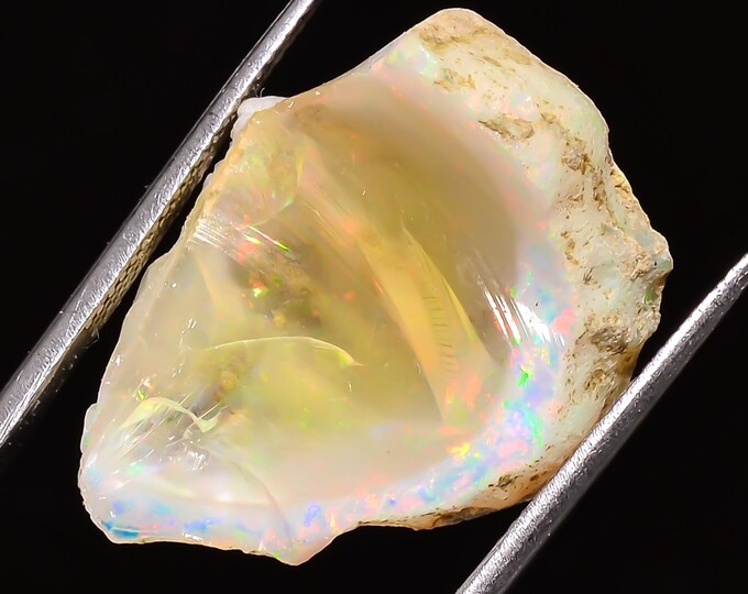 24.05 Cts. 100% Natural Welo Fire Ethiopian Opal Rough Loose Gemstone 25X18X12 MM