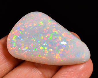 44 Ct Ethiopian Opal Cabochon | Natural Loose Gemstone 36x24 mm for Jewelry