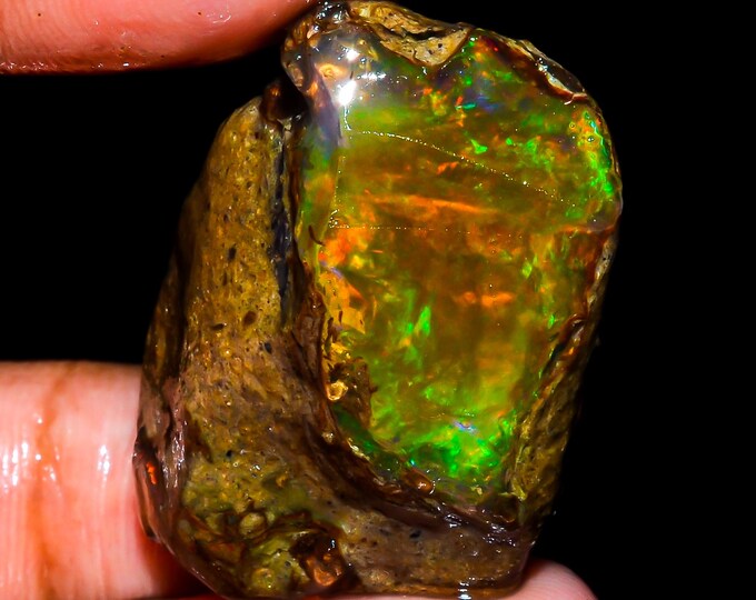 Opal Rough Gemstone, Natural Crystal Opal Rough,Welo Fire Crystal Opal, Flashy Fire Specimens Ethiopian Opal Raw, Oil Opal Rough, 53.50 Cts.