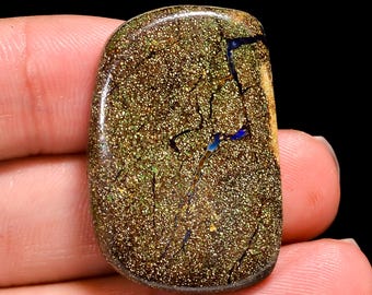 Boulder Opal Cabochon: Natural Australian Gemstone for Jewelry Making (32X21X7 MM, 44 Cts.)