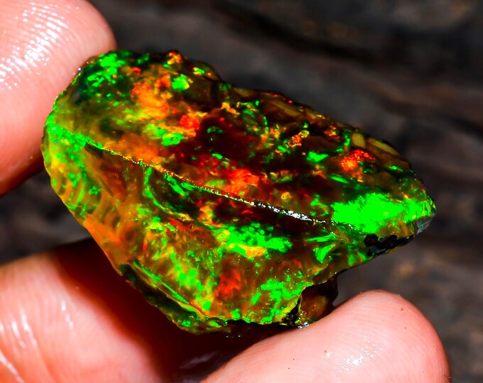 Opal Rough Gemstone, Natural Crystal Opal Rough,Welo Fire Crystal Opal, Flashy Fire Specimens Ethiopian Opal Raw, Oil Opal Rough, 30.00 Cts.
