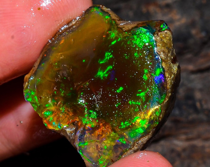Opal Rough Gemstone, Natural Crystal Opal Rough,Welo Fire Crystal Opal, Flashy Fire Specimens Ethiopian Opal Raw, Oil Opal Rough, 20.50 Cts.