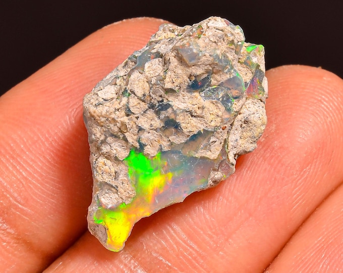 Terrific Top Grade Quality 100% Natural Welo Fire Ethiopian Opal Fancy Rough Loose Gemstone For Making Jewelry 22X13X8 MM 08.00 Cts. KR59-2
