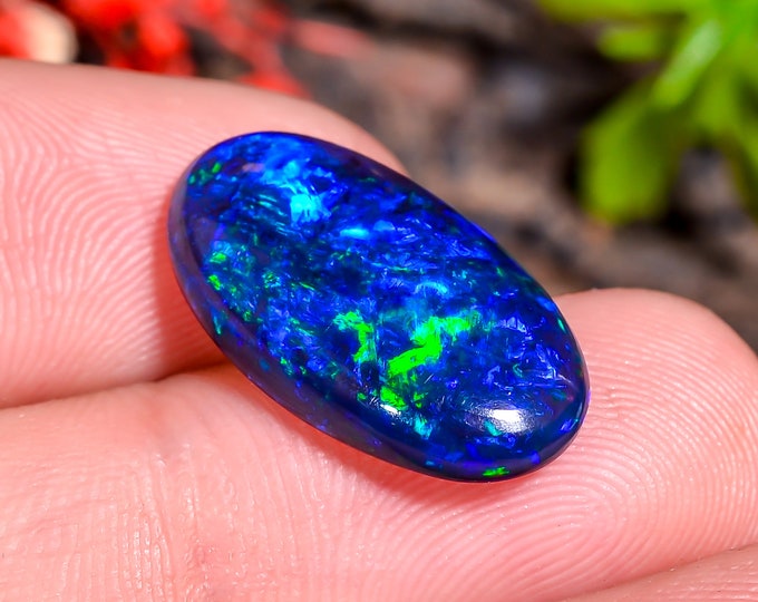 Loose Ethiopian Opal Black 5ct Oval Gemstone for Jewelry Making