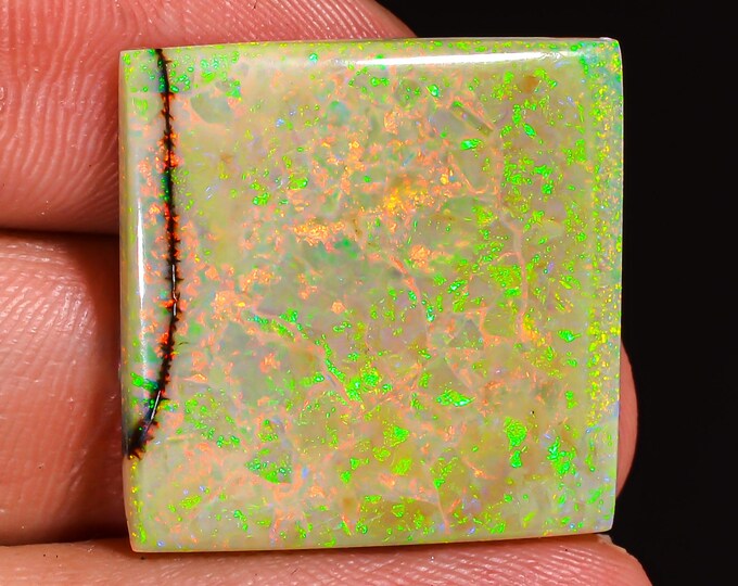 Monarch Opal Sterling Fine Opal Gems Square Shape Cabochon Loose Gemstone For Making Jewelry 22X22X3 MM 12.50 Cts. KR43-7