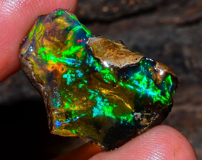 Opal Rough Gemstone, Natural Crystal Opal Rough,Welo Fire Crystal Opal, Flashy Fire Specimens Ethiopian Opal Raw, Oil Opal Rough, 11.00 Cts.