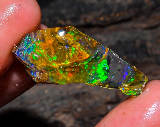 Opal Rough Gemstone, Natural Crystal Opal Rough,Welo Fire Crystal Opal, Flashy Fire Specimens Ethiopian Opal Raw, Oil Opal Rough,09.50 Cts.