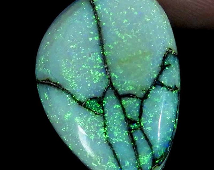 MONARCH OPAL Cabochon  -  6.90Cts Monarch/Sterling Opal Color Changing, Multi Fire Opal For Jewelry