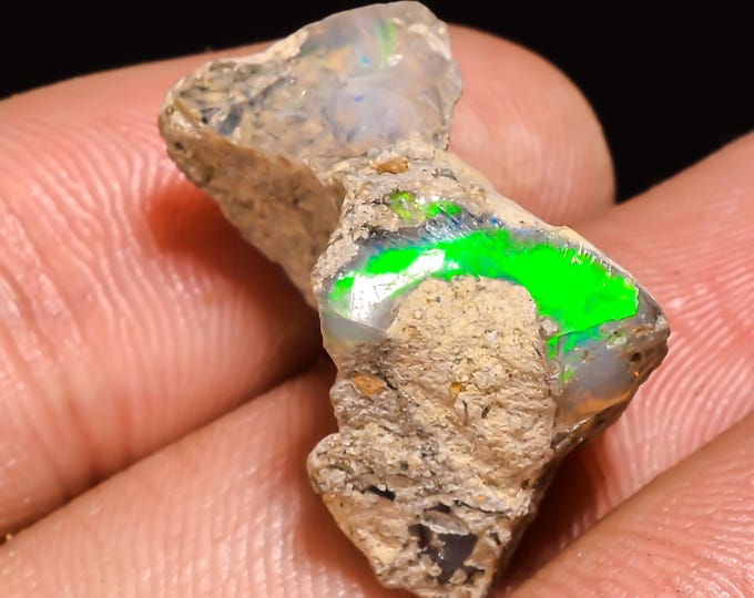 10.5 Cts. 100% Natural Welo Fire Ethiopian Opal Rough Loose Gemstone 20x12x11 MM