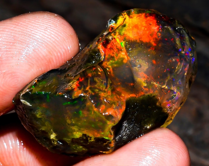 Opal Rough Gemstone, Natural Crystal Opal Rough,Welo Fire Crystal Opal, Flashy Fire Specimens Ethiopian Opal Raw, Oil Opal Rough, 45.00 Cts.