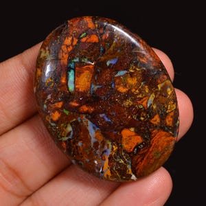 Wonderful Top Grade Quality 100% Natural Boulder Opal Oval Shape Cabochon Loose Gemstone For Making Jewelry 40X30X7 MM 75.00 Cts. KR64-4
