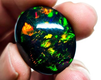 14.50 Ct Welo Fire Ethiopian Opal | Oval Cabochon Loose Gemstone 23x18 mm