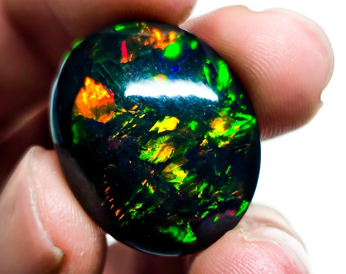 Stunning Top Grade Quality 100% Natural Welo Fire Ethiopian Opal Oval Shape Cabochon Loose Gemstone For Making Jewelry 23X18X7MM 14.50 Cts