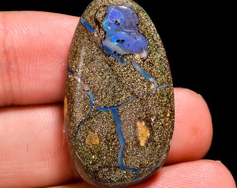 Boulder Opal Cabochon: Natural Gemstone for Jewelry Making (31X18X8 MM, 40 Cts.)