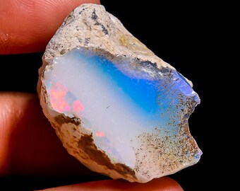 Ethiopian Welo Fire Opal Rough: Raw Crystal Gemstone (65 Cts, 29X21X20 MM)