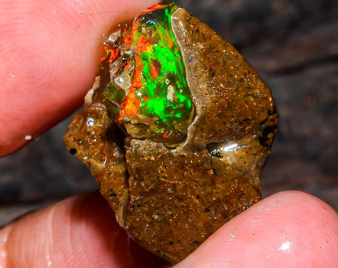 Opal Rough Gemstone, Natural Crystal Opal Rough,Welo Fire Crystal Opal, Flashy Fire Specimens Ethiopian Opal Raw, Oil Opal Rough, 16.00 Cts.