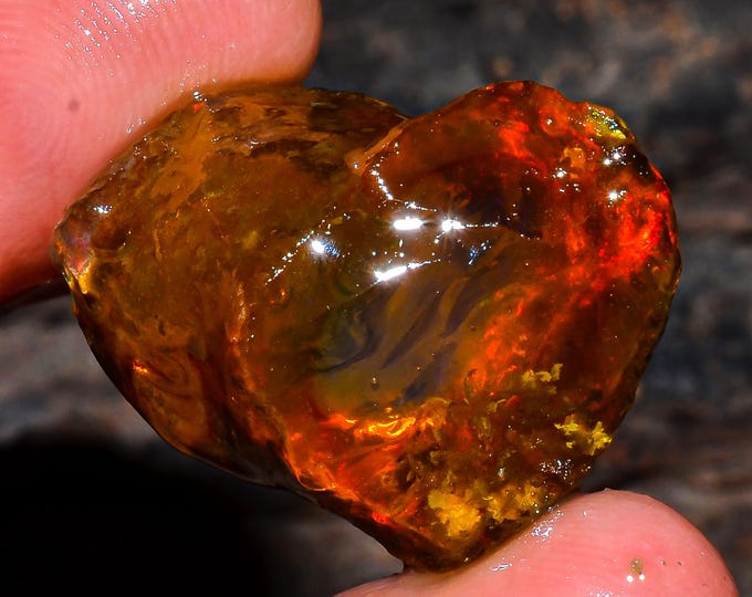 Opal Rough Gemstone, Natural Crystal Opal Rough,Welo Fire Crystal Opal, Flashy Fire Specimens Ethiopian Opal Raw, Oil Opal Rough, 21.50 Cts.