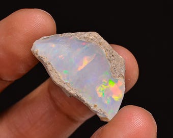 Welo Ethiopian Opal Rough Gemstone: Natural Fire Opal for Jewelry Making