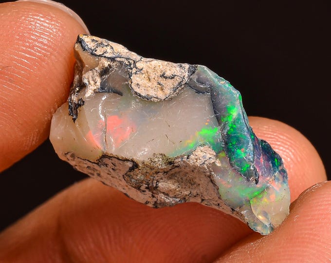 Fantastic Top Grade Quality 100% Natural Welo Fire Ethiopian Opal Rough Loose Gemstone For Making Jewelry 22X13X7 MM 08.00 Cts. KR61-11