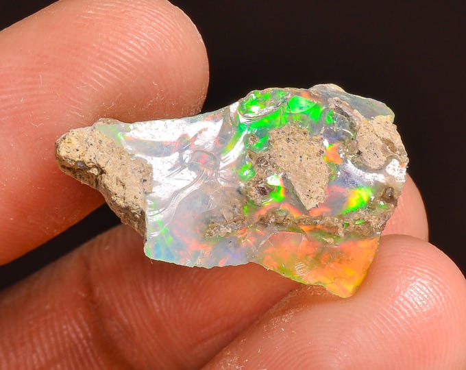 Unique Top Grade Quality 100% Natural Welo Fire Ethiopian Opal Fancy Rough Loose Gemstone For Making Jewelry 21X11X10 MM 10.50 Cts. KR57-30