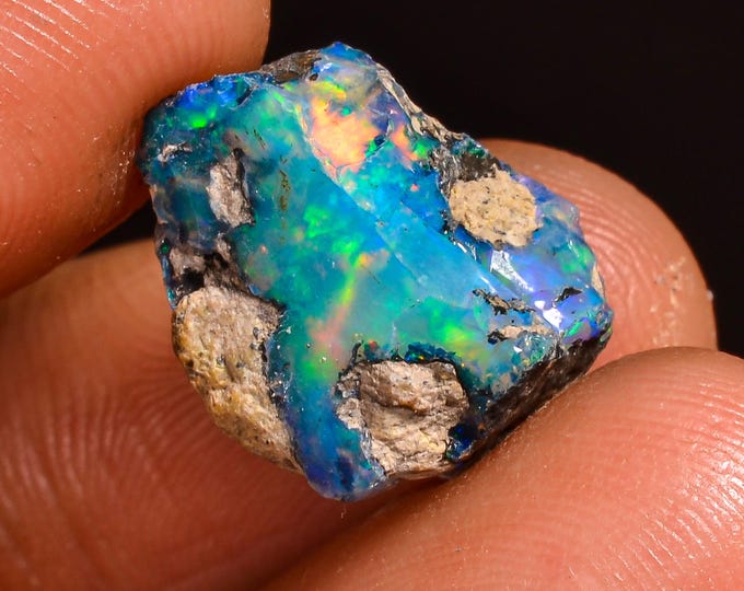 Supreme Top Grade Quality 100% Natural Welo Fire Ethiopian Opal Fancy Rough Loose Gemstone For Making Jewelry 14X11X8 MM 05.00 Cts. KR61-71