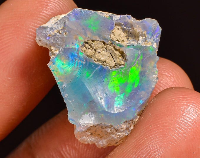 100% Natural Wire Fire Ethiopian Opal Rough Loose Gemstone 19X16X8 MM 11.00 Cts.
