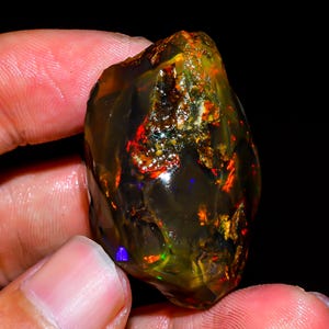 94.50 Ct Natural Ethiopian Opal Rough | Welo Fire Raw Gemstone 37x25 mm