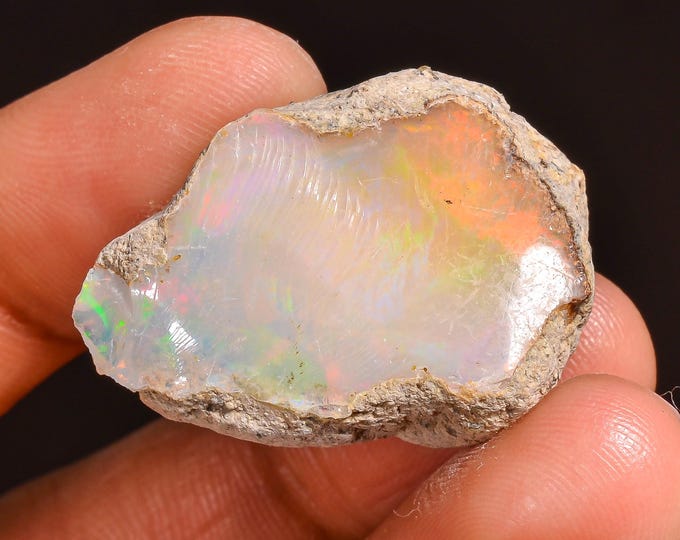 Outstanding Top Grade Quality 100% Natural Welo Fire Ethiopian Opal Fancy Rough Loose Gemstone For Making Jewelry 28X20X9MM 24.50 Cts KR5733