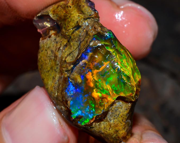 Opal Rough Gemstone, Natural Crystal Opal Rough,Welo Fire Crystal Opal, Flashy Fire Specimens Ethiopian Opal Raw, Oil Opal Rough, 20.50 Cts.