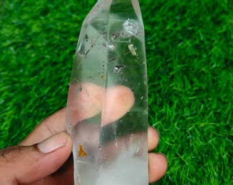 Natural Clear Quartz Obelisk: 5.7 Inch Crystal Tower, Reiki Healing