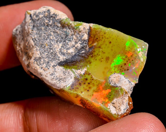 Natural Ethiopian Opal Rough Lot, Welo Fire Opal Raw, Opal Crystal, Raw Opal Stone Opal, Dry Opal Gemstone Raw 34 Cts., 37X17X14MM.