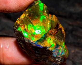 Opal Rough Gemstone, Natural Crystal Opal Rough,Welo Fire Crystal Opal, Flashy Fire Specimens Ethiopian Opal Raw, Oil Opal Rough, 43.00 Cts.