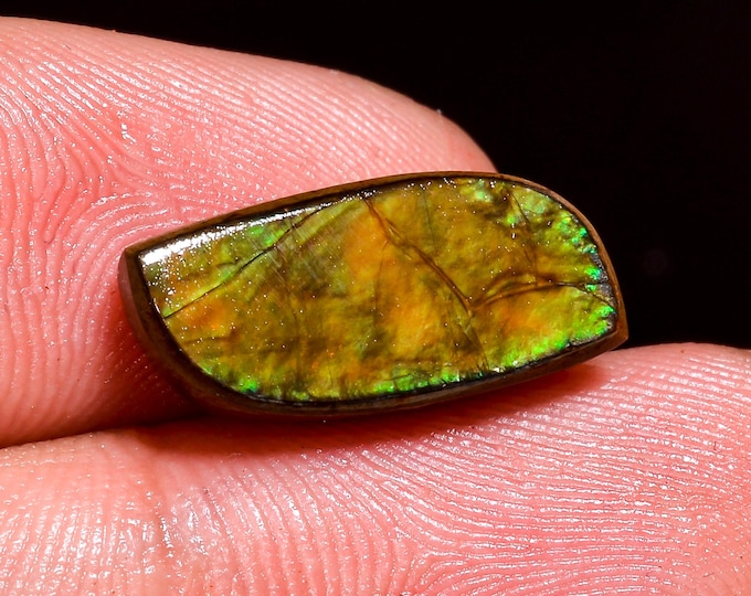 Mind Blowing Top Grade Quality 100% Natural Ammolite Fancy Shape Cabochon Loose Gemstone For Making Jewelry 16X7X4 MM 05.00 Cts. KR41-41
