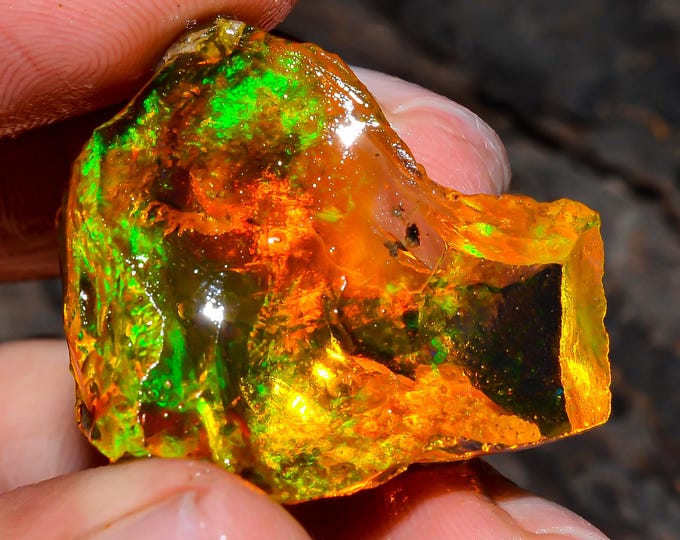 Opal Rough Gemstone, Natural Crystal Opal Rough,Welo Fire Crystal Opal, Flashy Fire Specimens Ethiopian Opal Raw, Oil Opal Rough,45.50 Cts.