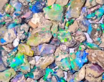 AAA Ethiopian Black Opal Rough: Natural Fire Opal for Jewelry Making (1000 Ct)
