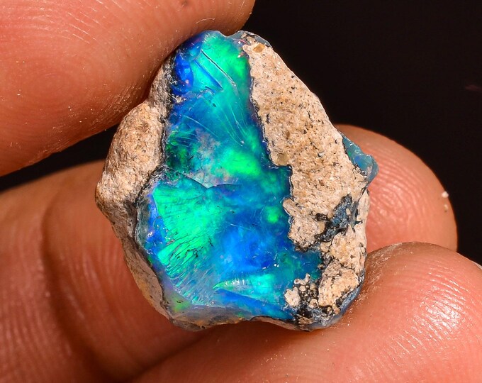 Stunning Top Grade Quality 100% Natural Welo Fire Ethiopian Opal Rough Loose Gemstone For Making Jewelry 16X14X10 MM 07.00 Cts. KR61-70