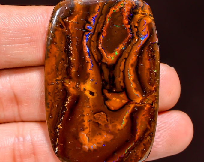 Mind Blowing Top Grade Quality 100% Natural Boulder Opal Radiant Shape Cabochon Loose Gemstone For Making Jewelry 47X30X3MM 57.50 Cts KR4452