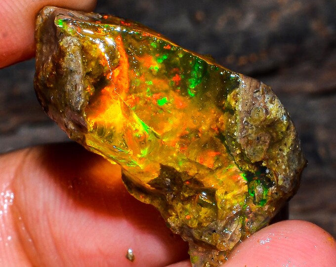 Opal Rough Gemstone, Natural Crystal Opal Rough,Welo Fire Crystal Opal, Flashy Fire Specimens Ethiopian Opal Raw, Oil Opal Rough, 20.50 Cts.