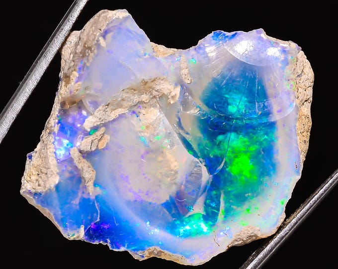 100% Natural Welo Fire Ethiopian Opal Rough Loose Gemstone 31X27X7 MM 30 Cts.