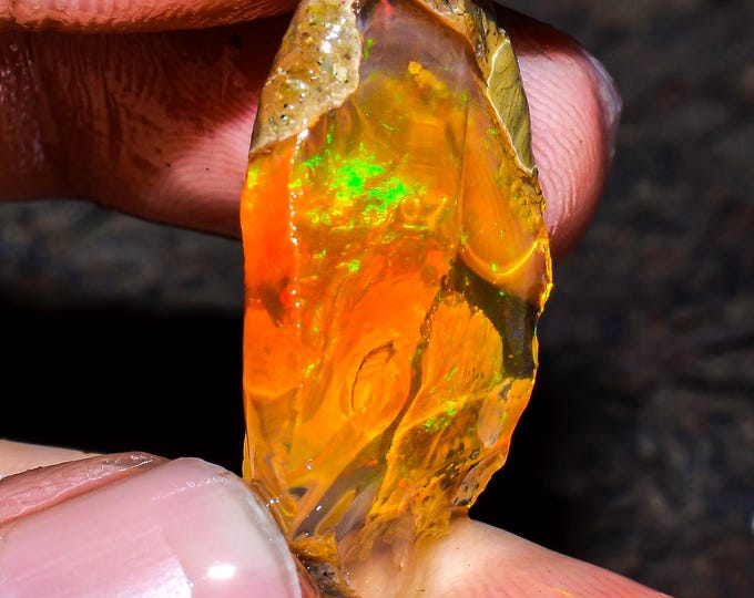 Opal Rough Gemstone, Natural Crystal Opal Rough,Welo Fire Crystal Opal, Flashy Fire Specimens Ethiopian Opal Raw, Oil Opal Rough, 15.00 Cts.