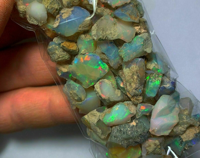 5000Cts. Natural Multi Flash Ethiopian Opal Rough Welo Fire Opal Gemstones Lot 15mm to 30mm