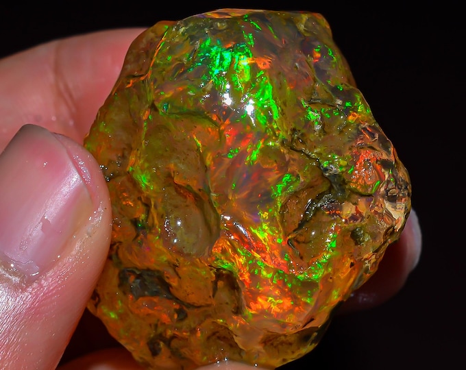 Opal Rough, Ethiopian Opal Raw, Loose Gemstone Opal Rough, Opal Crystal Rough, Welo Fire Opal, Water Opal Raw 38X36X27 MM 146.00 Cts. KR45-8